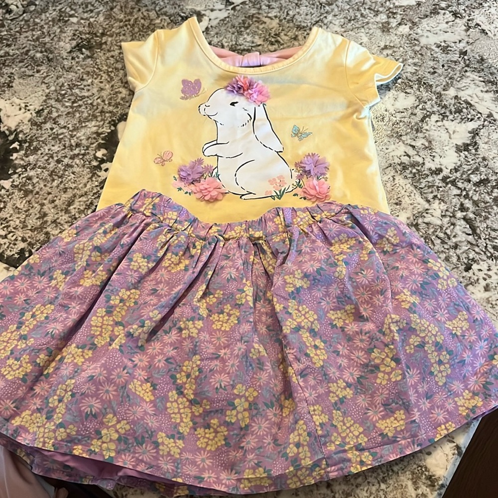Matching bunny shirt and skirt